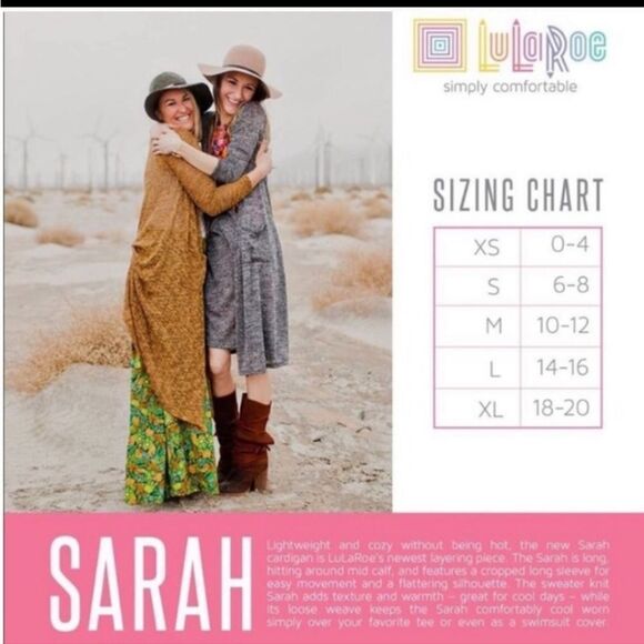 NEW LuLaRoe SARAH Elegant Cardigan Red Foil Metallic Tribal Long Duster Cover Up - Picture 10 of 10